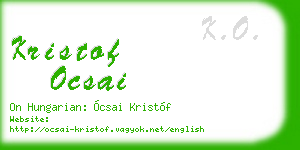 kristof ocsai business card