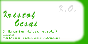 kristof ocsai business card